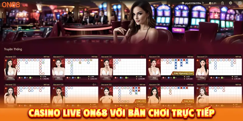 Casino Live tại ON68 với bàn chơi trực tiếp. 