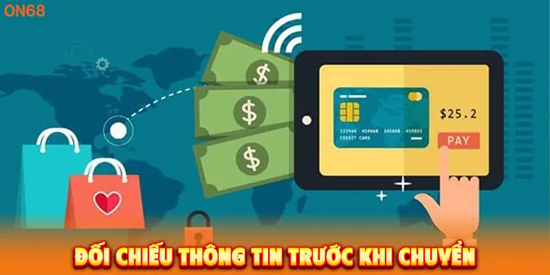 Đối chiếu thông tin trước khi nạp tiền ON68